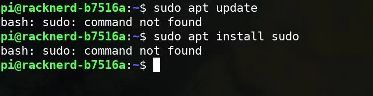 sudo not found