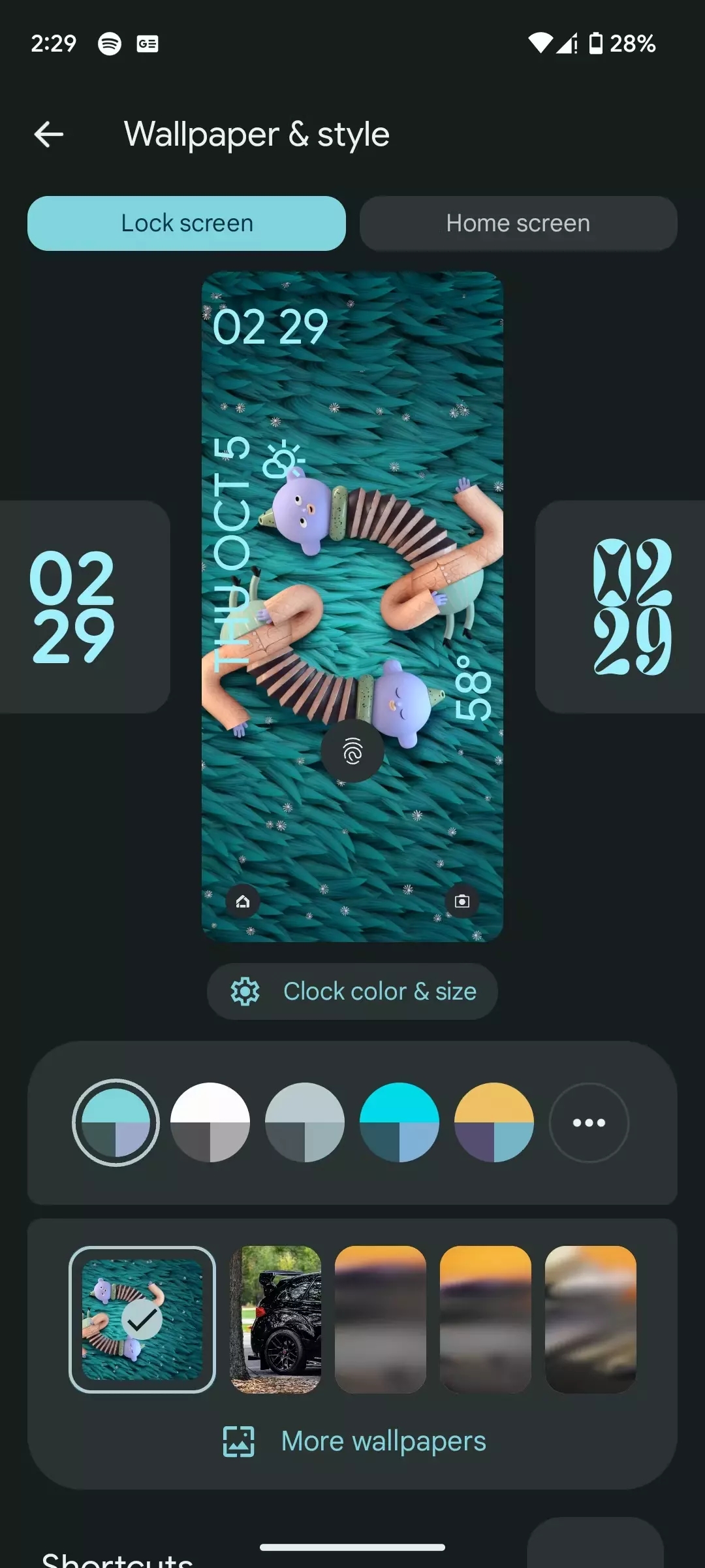 Android wallpaper & style customization page